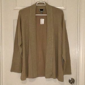 Maggie Barnes Women’s Plus Size Metallic Gold Cardigan